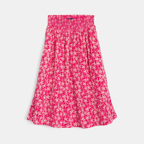 تنورة طويلة مطرزة وردية اللون للفتيات